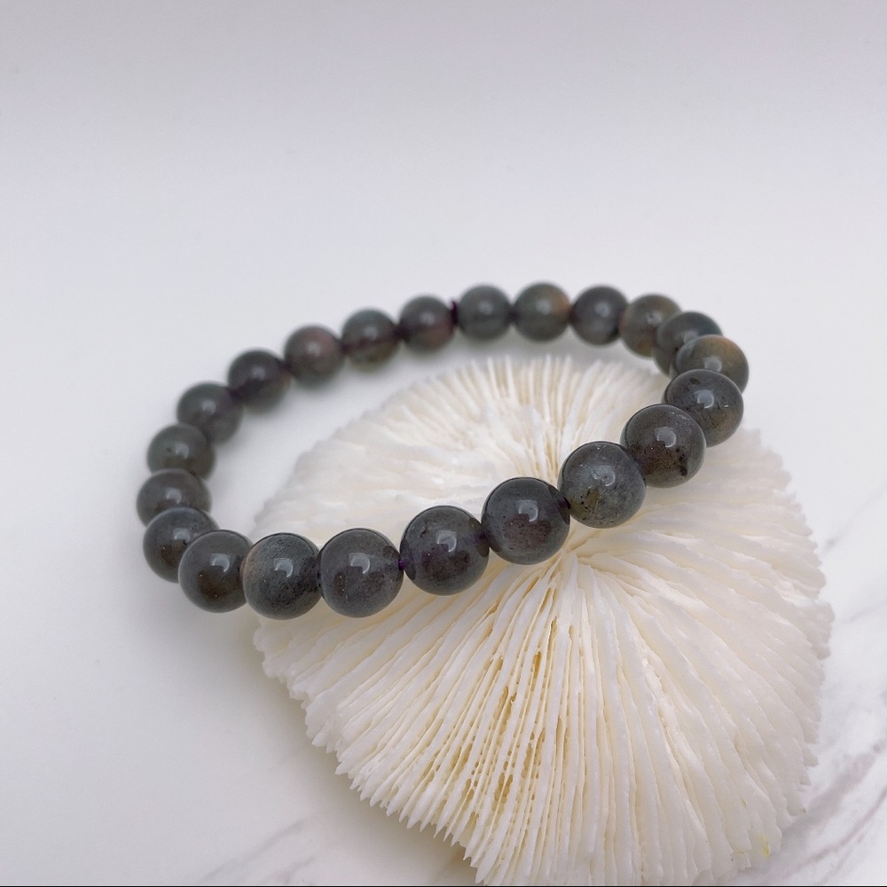 Natural Purple Black Labradorite Bracelet